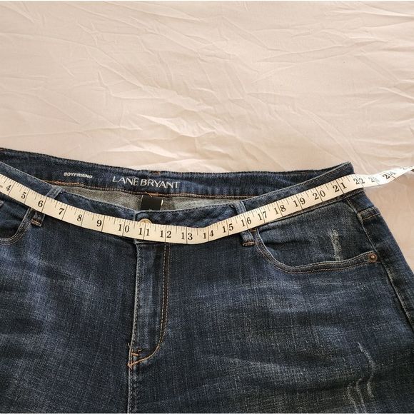 Lane Bryant Boyfriend Jeans Plus Size Distressed Medium Wash Cuffed Casual Plus - Picture 7 of 12